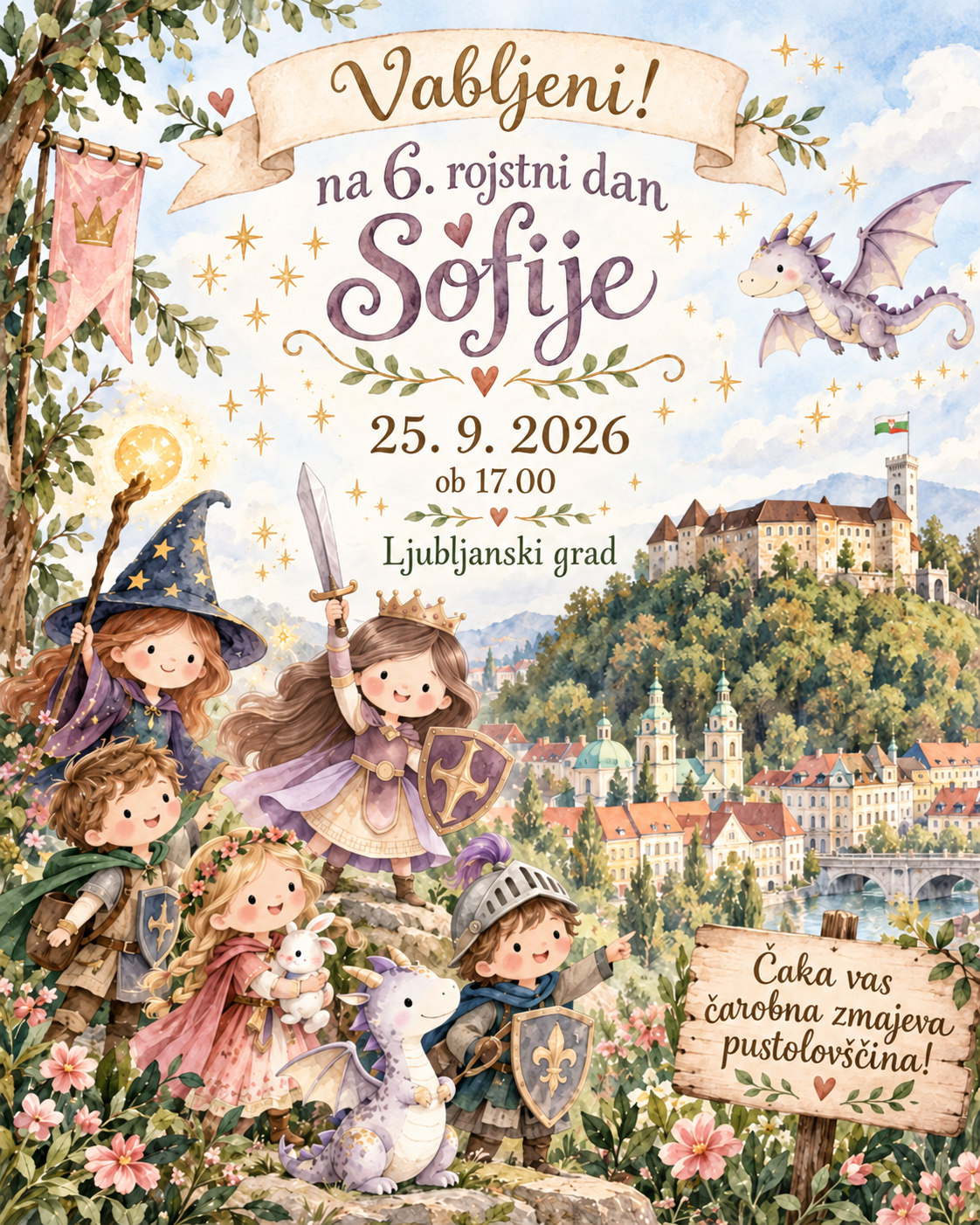 Vabilo na Sofijin 6. rojstni dan